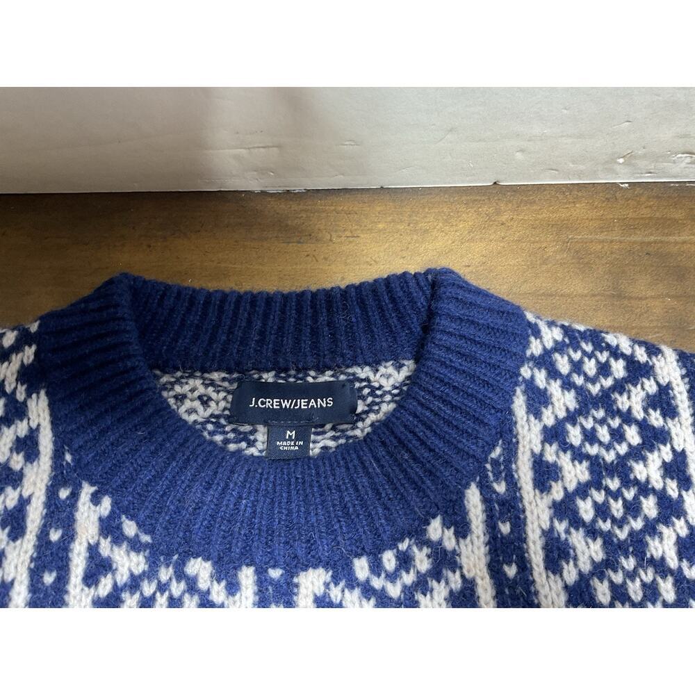 J Crew 100% Lambs Wool Jacquard Geometric Nordic Ski Sweater - Picture 3 of 9